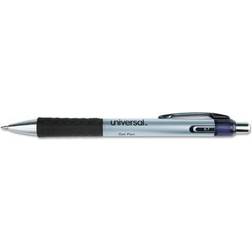 Universal Comfort Grip Retractable Gel Pen, Medium 0.7mm, Black Ink, Silver Barrel, 36/Set