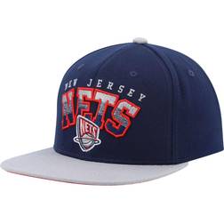 New Jersey Nets Hardwood Classics Gradient Wordmark Snapback Hat Men - Navy/Gray