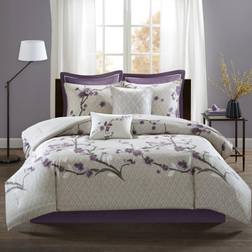 Madison Park Sakura Bed Linen Purple (228.6x228.6)