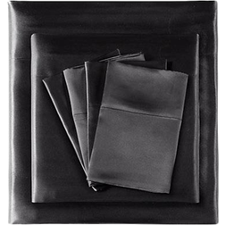 Madison Park Satin Luxury Underlakan Svart (274.3x259.1cm)