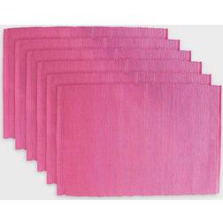 Design Imports Ribbed 6-pack Place Mat Pink (48.26x33.02cm)