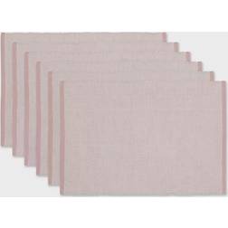 Eco-Friendly Chambray Fine Ribbed 6-pack Place Mat Pink (48.26x33.02cm)