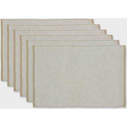 Eco-Friendly Chambray Fine Ribbed 6-pack Place Mat Beige (48.26x33.02)