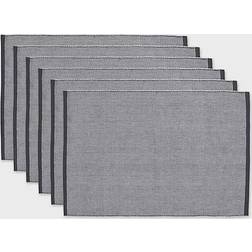 Eco-Friendly Chambray Fine Ribbed 6-pack Platzdeckchen Blau (48.26x33.02cm)