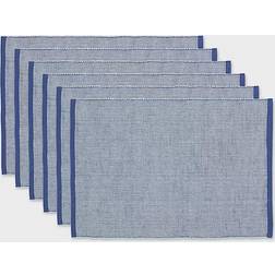 Eco-Friendly Chambray Fine Ribbed 6-pack Platzdeckchen Blau (48.26x33.02cm)