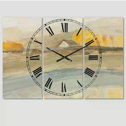 Design Art Traditional 3 Panels Wall Clock 36"