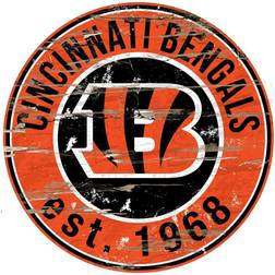 Fan Creations Cincinnati Bengals Distressed Round Sign Board