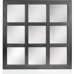 Stonebriar Collection Classic Square Black Wood Framed Accent Wall Mirror 23.5x23.5"