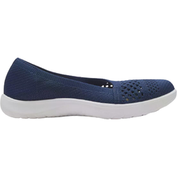 Clarks Cloudstepper Adella Moon Flats - Dark Navy