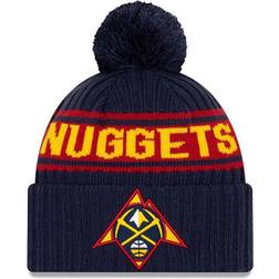 New Era Denver Nuggets 2021 NBA Draft Cuffed Knit Hat with Pom Men - Navy