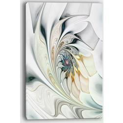 Design Art White Stained Glass Floral Art Wall Decor 30x40"