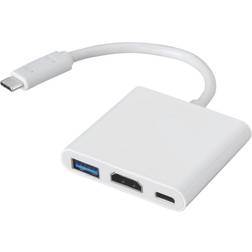 Micro Connectors USB C-HDMI/USB C/USB A 3.0 M-F Adapter