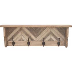 Zimlay Farmhouse 4 Hook Wall Shelf 32"