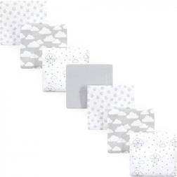 Hudson Flannel Receiving Blankets 7-pack Gray Clouds