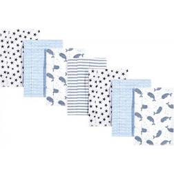 Hudson Flannel Burp Cloths 7-pack Narwhal