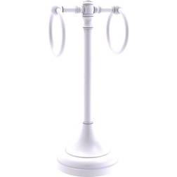 Allied Brass Carolina Crystal Matte White 2 Ring Guest Towel Stand (CC-53-WHM)