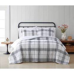 Cottage Classics Plaid Bedspread White (228.6x172.72cm)