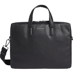 Calvin Klein Leather Laptop Bag - Black