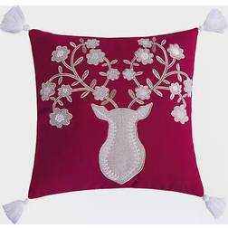 Levtex Home Villa Lugano Sleigh Bells Deer Complete Decoration Pillows Red (45.72x45.72cm)