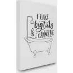 Stupell Industries I Like Big Tubs Joke Black White Word Parody Wall Decor 30x24"