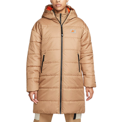 Nike Sportswear Therma-FIT Repel Synthetic-Fill Hooded Parka Women's - Dark Driftwood/Safety Orange