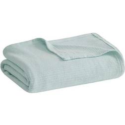 Madison Park Freshspun Basketweave Blankets Blue (274.32x228.6cm)