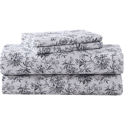 Laura Ashley Faye Toile Bed Sheet Grey (243.84x167.64cm)