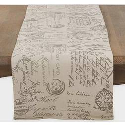 Saro Lifestyle Script Printed Tablecloth Beige (182.88x40.64cm)