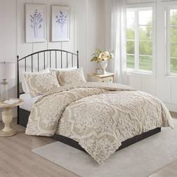 Madison Park Viola Bedspread Beige (233.68x228.6cm)