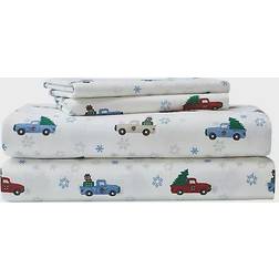 Eddie Bauer Winter Outing Bed Sheet White, Blue (243.84x205.74cm)