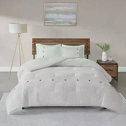 Madison Park Finely Waffle Duvet Cover White (228.6x228.6)