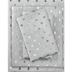 Intelligent Design Metallic Dot Bed Sheet Gray, Silver (259.08x167.64)