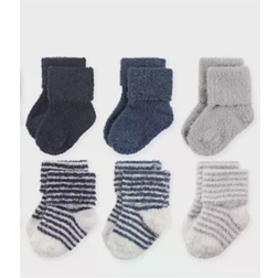 Hudson 8-Pack Stripe Chenille Socks - Navy/Grey