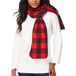 Woman Within Fleece Scarf - Classic Red Buffalo Plaid