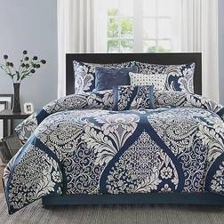 Madison Park Vienna Bed Linen Blue (228.6x228.6cm)