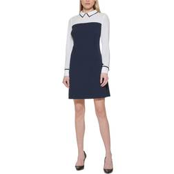Tommy Hilfiger Women's Collared Sheath Dress - Sky Captain