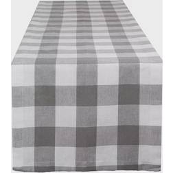 Design Imports Buffalo Check Tablecloth Grey (182.88x35.56cm)