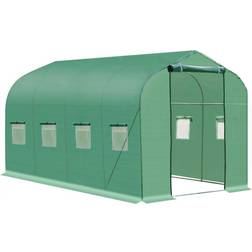 OutSunny Polytunnel Walk-in Greenhouse 4x2m Stainless steel Plastic