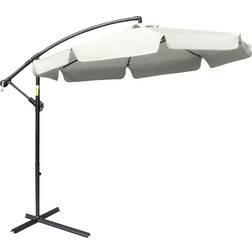 OutSunny 2.7M Garden Cantilever Banana Parasol Sun Shade With Crank Cream