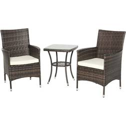 OutSunny Rattan Bistro Set Garden Chair Table Bistro Set