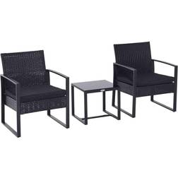 OutSunny 3 Pieces Rattan Bistro Set Bistro Set
