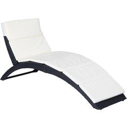 OutSunny Rattan Folding Sun Lounger