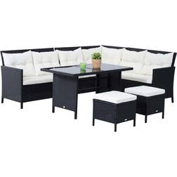 OutSunny 860-025 Outdoor Lounge Set, 1 Table incl. 3 Sofas