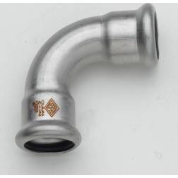 54 mm TURBO Inox bøjning 90G. muffe/muffe