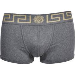 Versace Boxershorts Met Greca Afwerking - Grijs