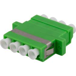 Deltaco snap-in coupler, 4xLC, APC, green