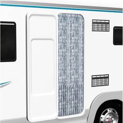 vidaXL Insect Curtain White and Grey 90x200 cm Chenille