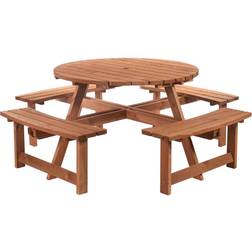 OutSunny Alfresco 8 Seater Wooden Picnic Set
