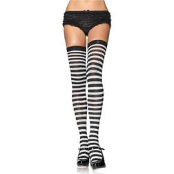 Leg Avenue Sexy Black and White Nylon Women's Stockings Black/White One-Size