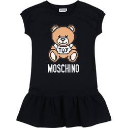 Moschino Pixelated Teddy Bear Fleece Dress - Black